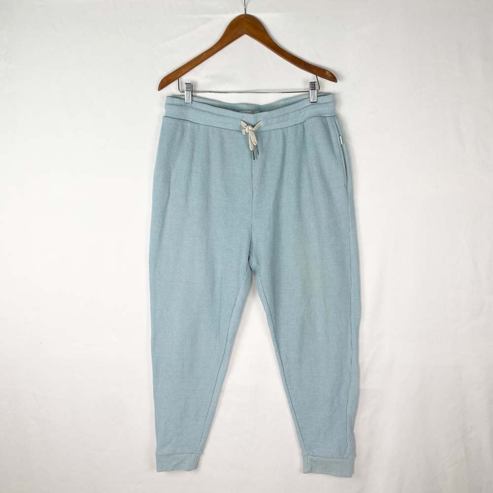 Onia Men’s Waffle Knit Joggers‎ in Moody Sea Drawstring Large